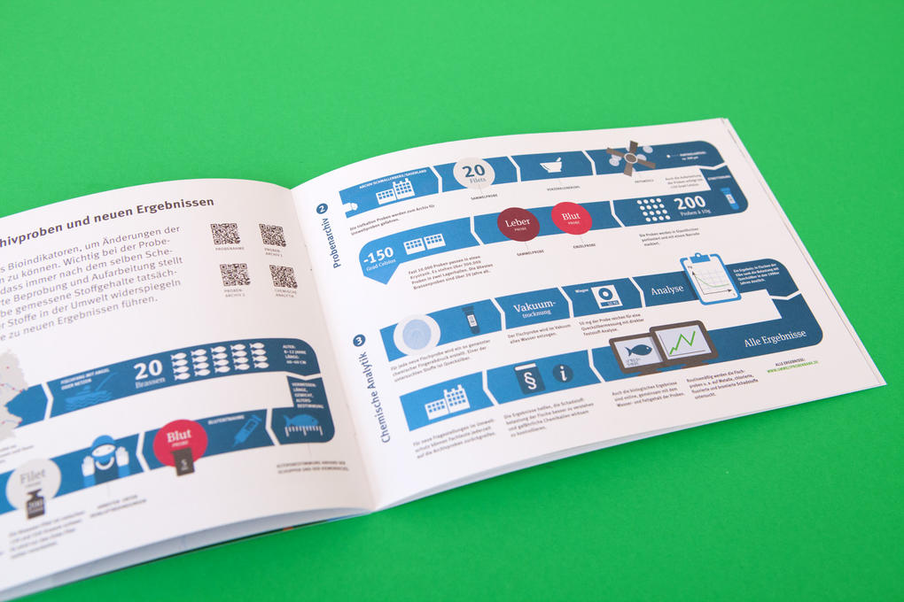 Für das Umweltbundesamt haben wir einen Infografik-Folder zum Thema "Schadstoffmonitoring" erstellt.