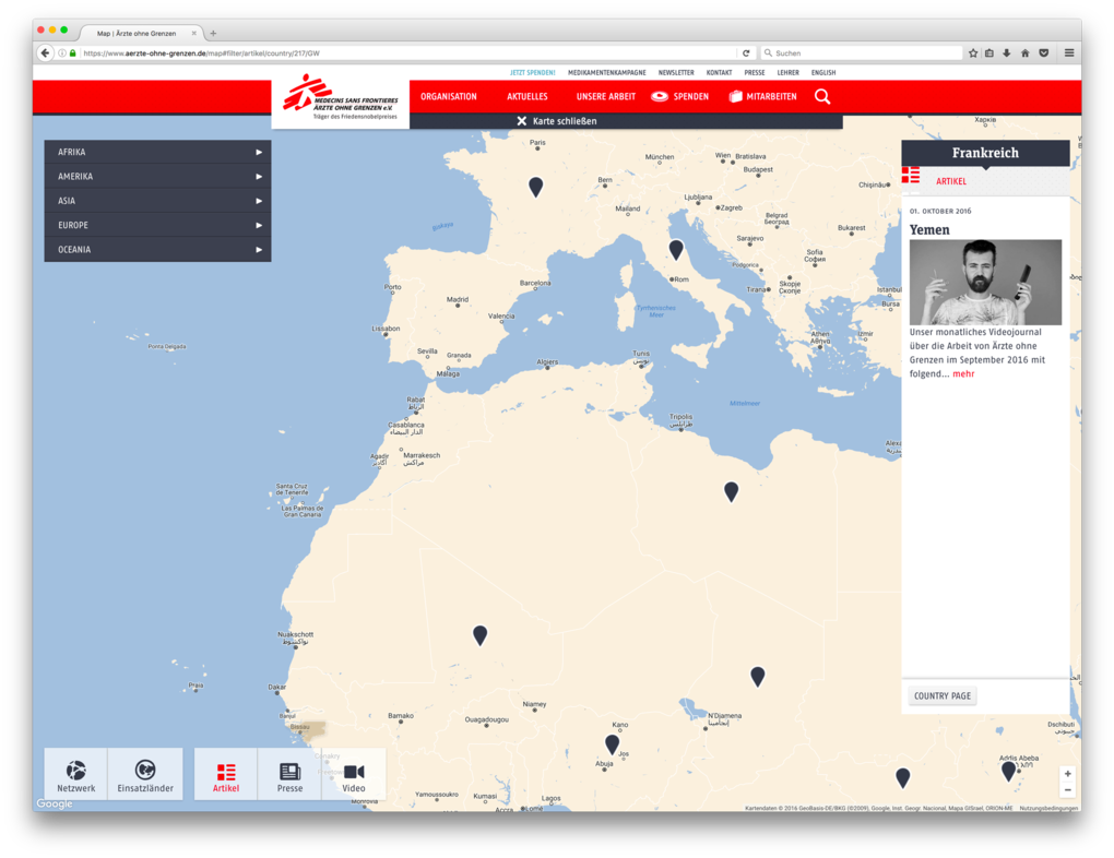 Geovisualisierung – Beispiel Ärzte ohne Grenzen